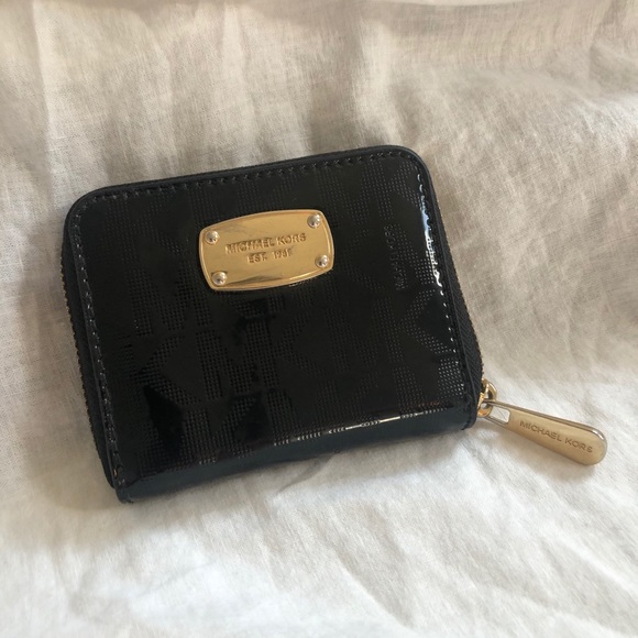 Michael Kors Handbags - Michael Kors Black Patent Leather Wallet